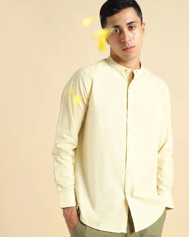 Lemon Yellow Shirt - Organic Cotton & Naturally Dyed - Round Neck