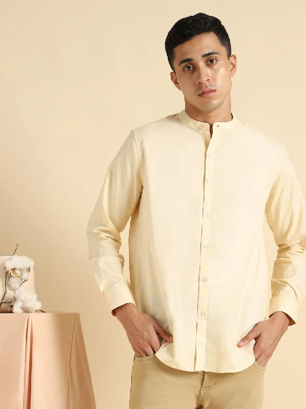 Pale Apricot Shirt - Organic Cotton & Naturally Dyed - Round Neck