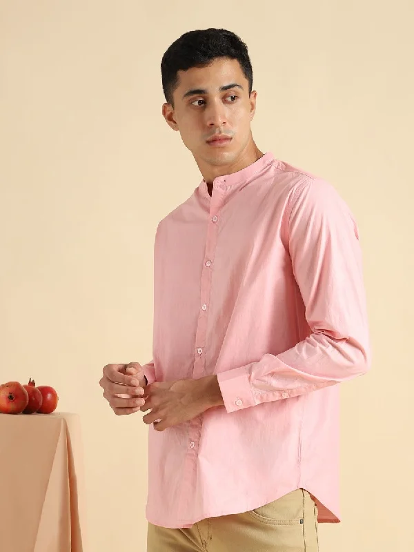 Pink Shirt - Organic Cotton & Naturally Dyed - Round Neck