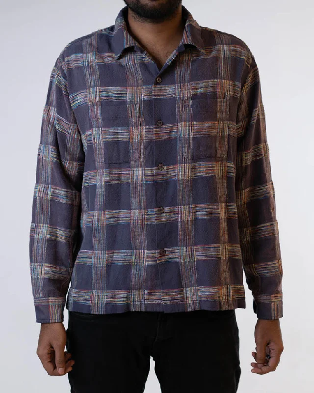 Supreme Woven Plaid Shirt Washed Navy Fw23