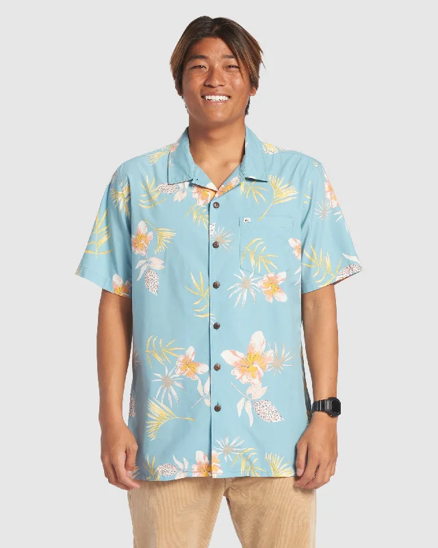 Mens Tropical Floral Short Sleeve Shirt