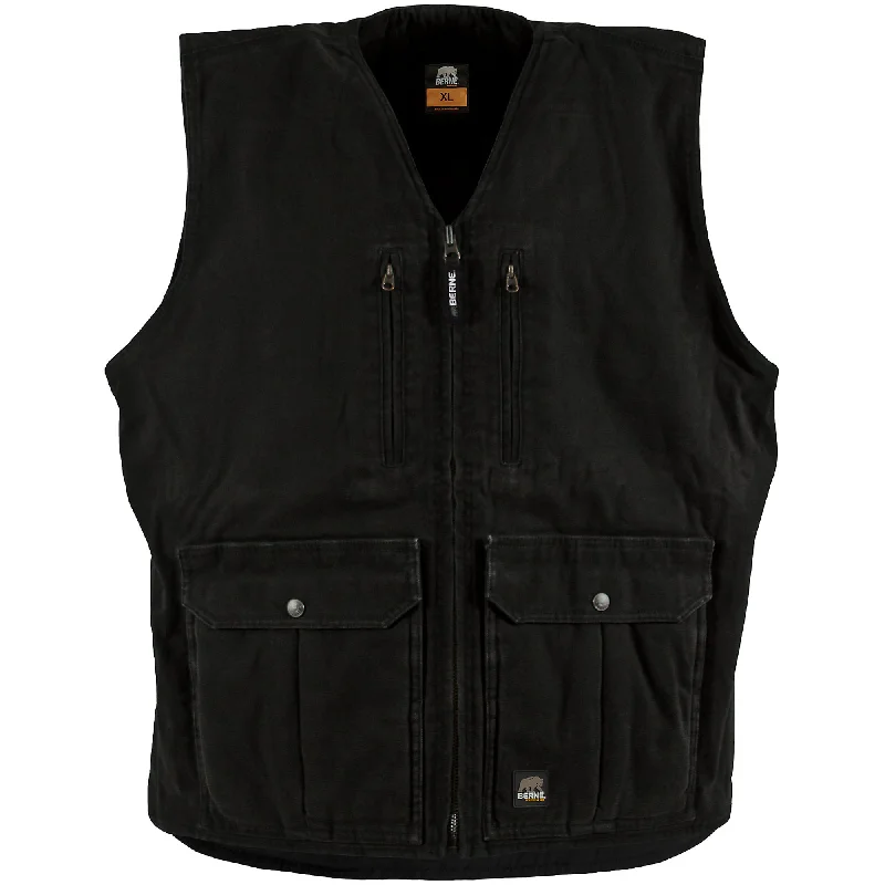 Berne Mens Black 100% Cotton Echo One Zero Vest