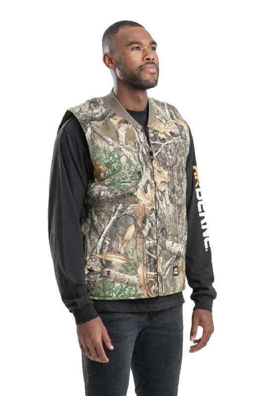 Berne Mens Realtree Edge 100% Cotton Duck Workmans Vest Quilt Lined