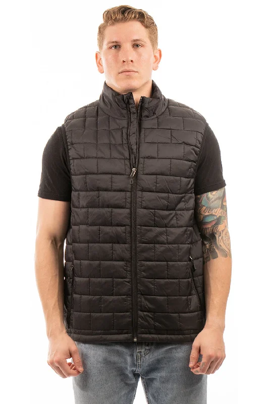 Burnside Mens Element Full Zip Puffer Vest - Black