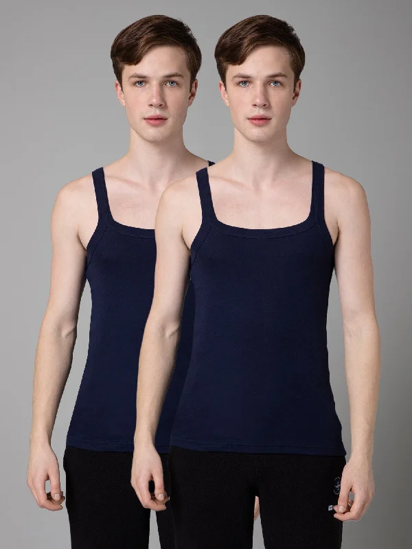 Mens Pack of 2 Ink Blue Gym Vest