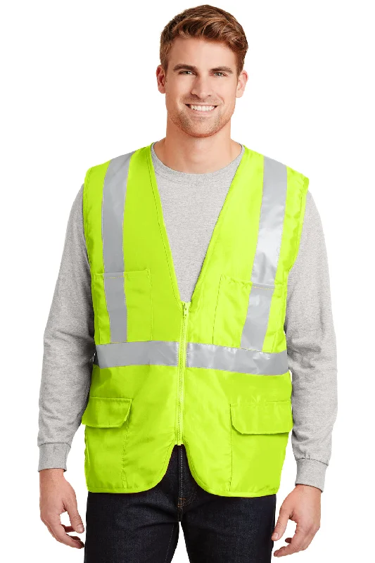 CornerStone Mens ANSI 107 Class 2 Safety Full Zip Vest - Safety Yellow