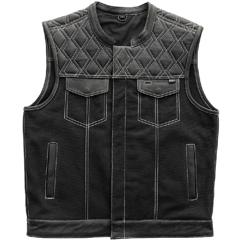 First Mfg Mens Hunt Club Diamond Quilt Leather Vest