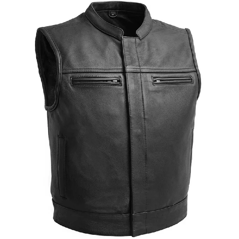 First Mfg Mens Lowrider-LTR Cropped Leather Vest