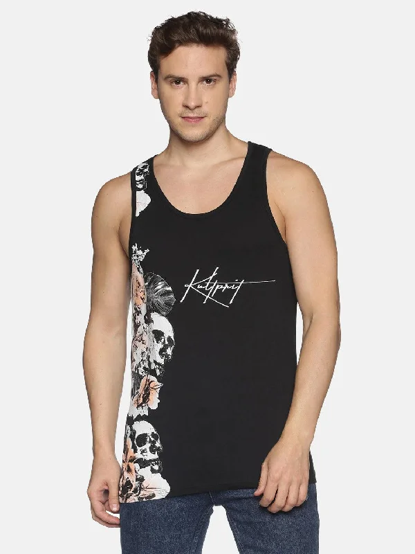 Kultprit Cotton Men Graphic Print Sleeveless T-shirt