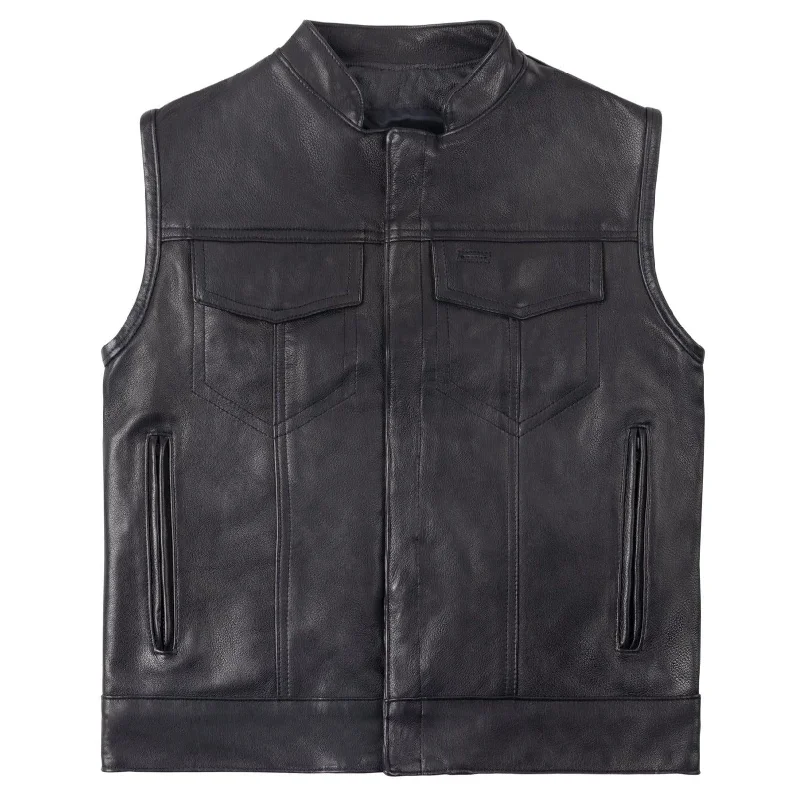 Legendary 'Outlaw' Men's Aged Leather Motorcycle Vest