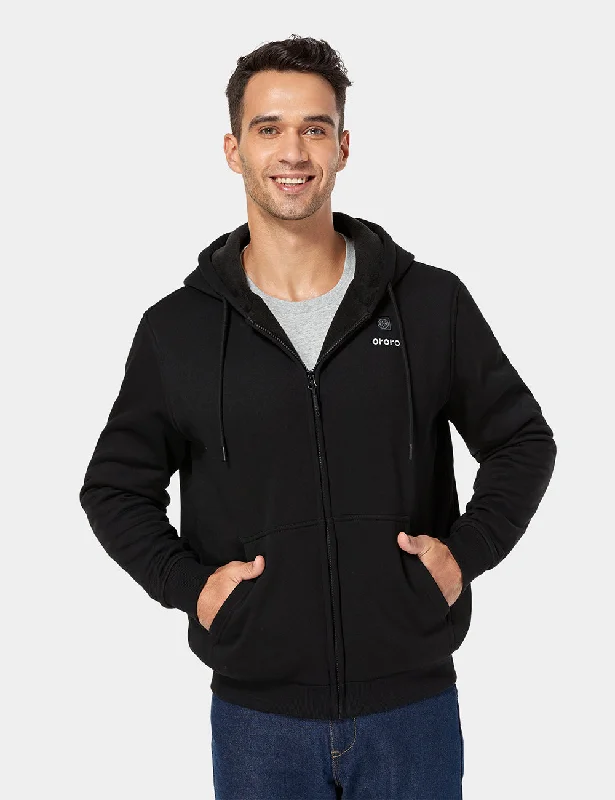 Unisex Heated Fleece Hoodie - Black