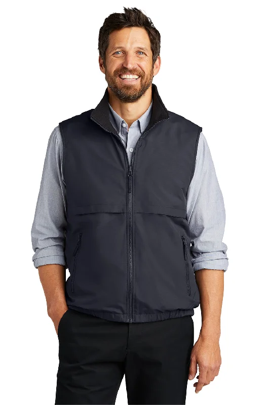 Port Authority Mens Charger Reversible Wind & Water Resistant Full Zip Vest - Battleship Grey