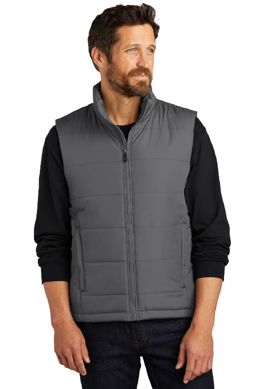 Port Authority Mens Water Resistant Full Zip Puffer Vest - Shadow Grey