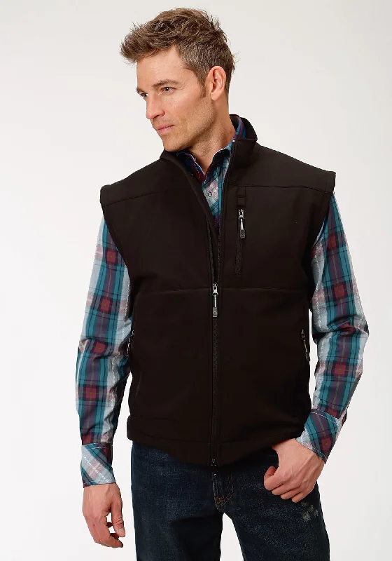 Roper Mens Black Polyester Conceal Carry Fleece Vest