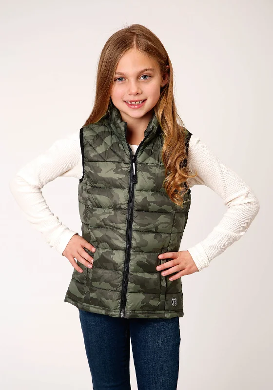 Roper Girls Black Nylon Parachute Insulated Vest