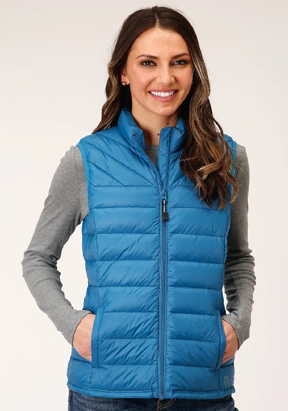 Roper Womens Crushable Down Filled Teal 100% Nylon Softshell Vest