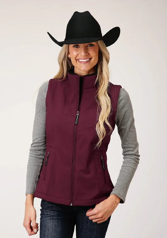 Roper Womens Wine Polyester Softshell Fleece Vest