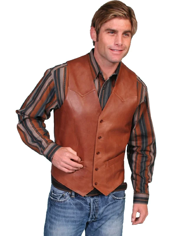 Scully Mens Antique Brown Lambskin Vest