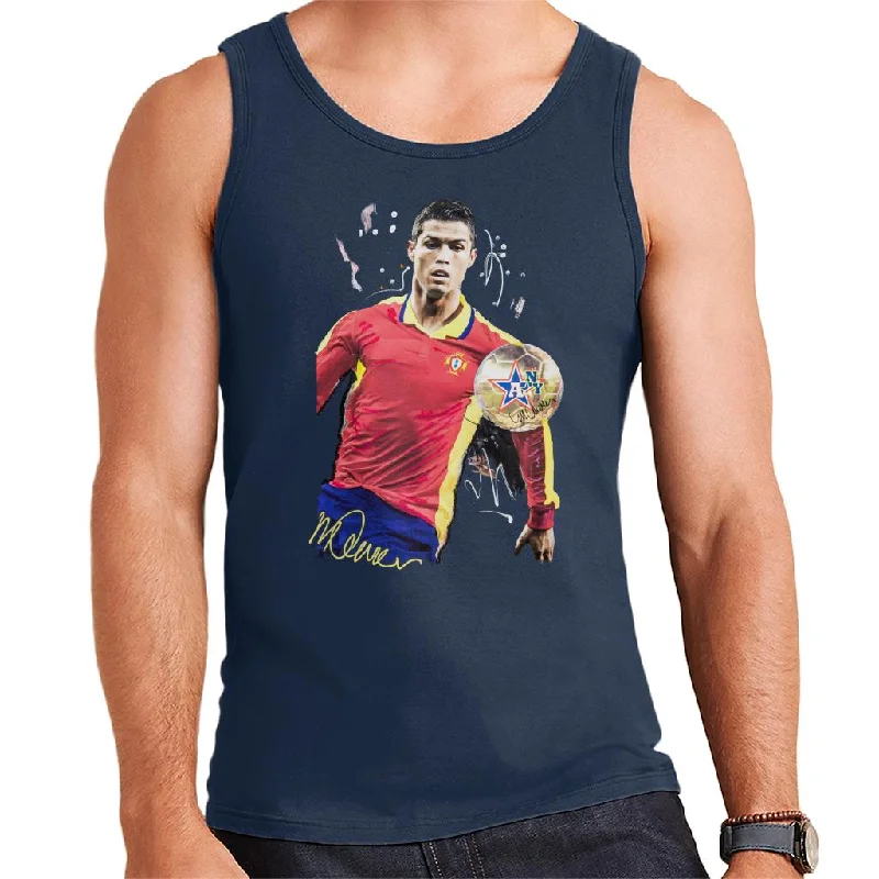 Sidney Maurer Original Portrait Of Portugal Striker Cristiano Ronaldo Men's Vest