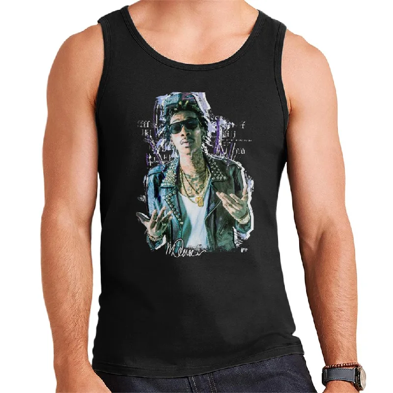 Sidney Maurer Original Portrait Of Rapper Wiz Khalifa Men's Vest