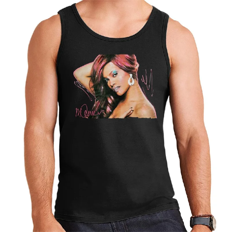 Sidney Maurer Original Portrait Of Rihanna Drop Earrings Men's Vest