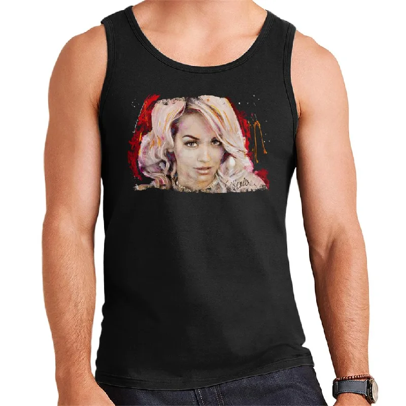 Sidney Maurer Original Portrait Of Rita Ora Pink Hair Men's Vest