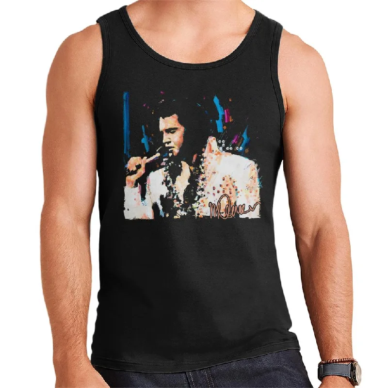 Sidney Maurer Original Portrait Of Singer Elvis Presley Men's Vest