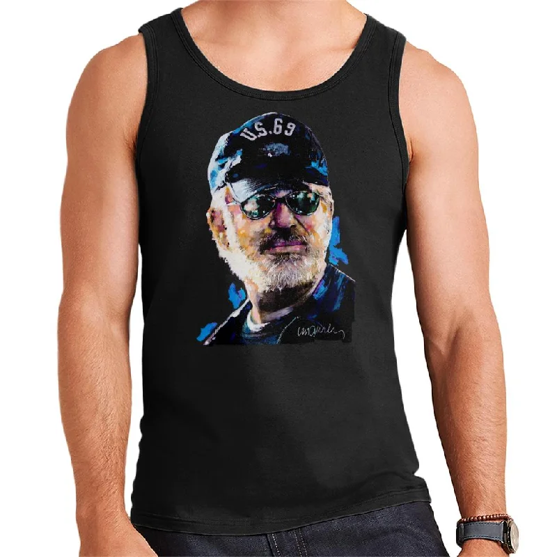 Sidney Maurer Original Portrait Of Steven Spielberg Baseball Cap Glasses Men's Vest