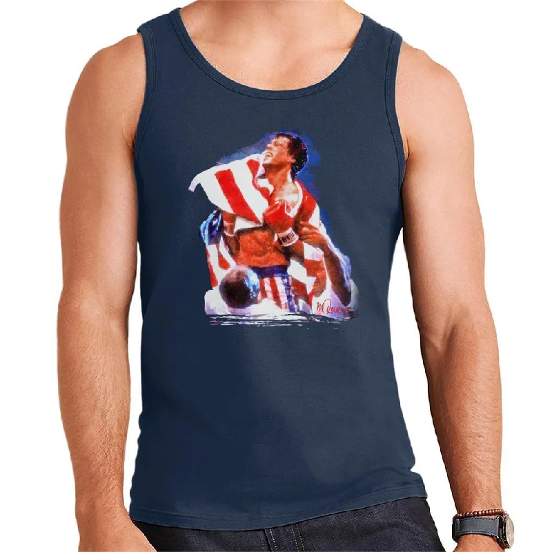 Sidney Maurer Original Portrait Of Sylvester Stallone Rocky IV Men's Vest