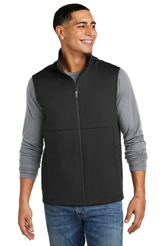 Sport-Tek Mens Water Resistant Full Zip Soft Shell Vest - Deep Black