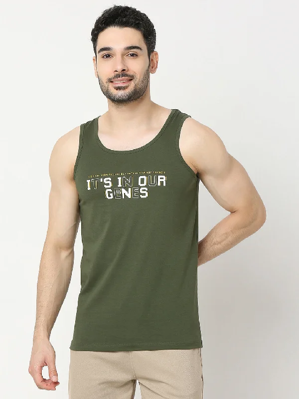 Underjeans by Spykar Men Premium Olive Fashion Vest