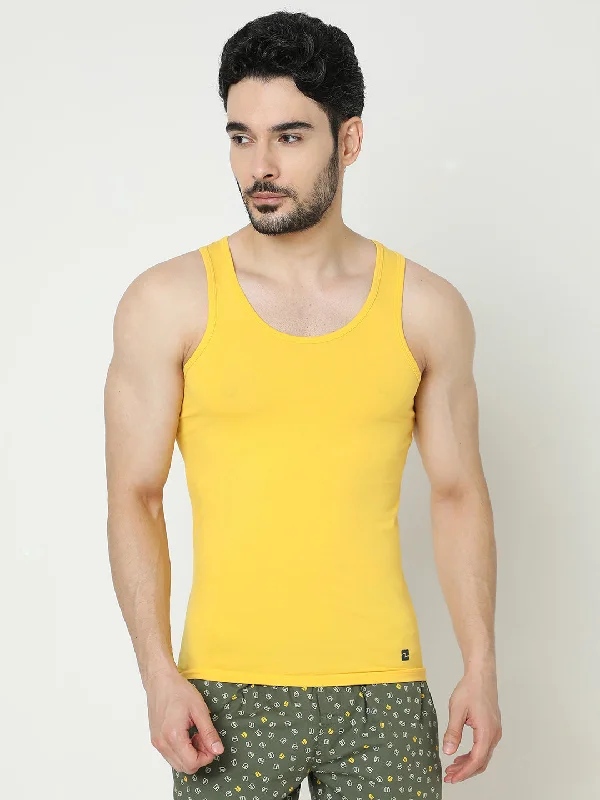 Underjeans by Spykar Men Premium Yellow Vest