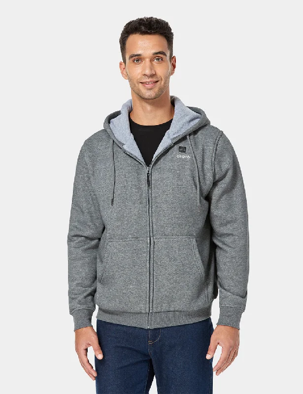 Unisex Heated Fleece Hoodie - Flecking Gray