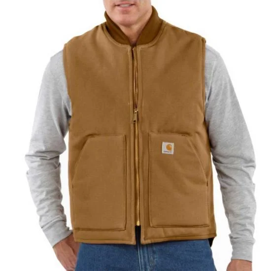 Men's Relaxed Fit Firm Duck Insulated Rib Collar Vest - Carhartt Brown